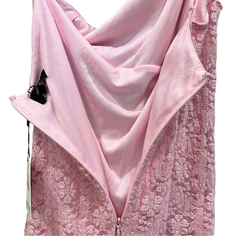 Bardot Albie One Shoulder Lace Bodycon Maxi Dress Pink Long Formal Gown 8 NEW - Picture 5 of 16
